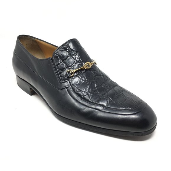 A Testoni Horsebit Loafers Shoes Size 7.5/8.5 Croc main image 8